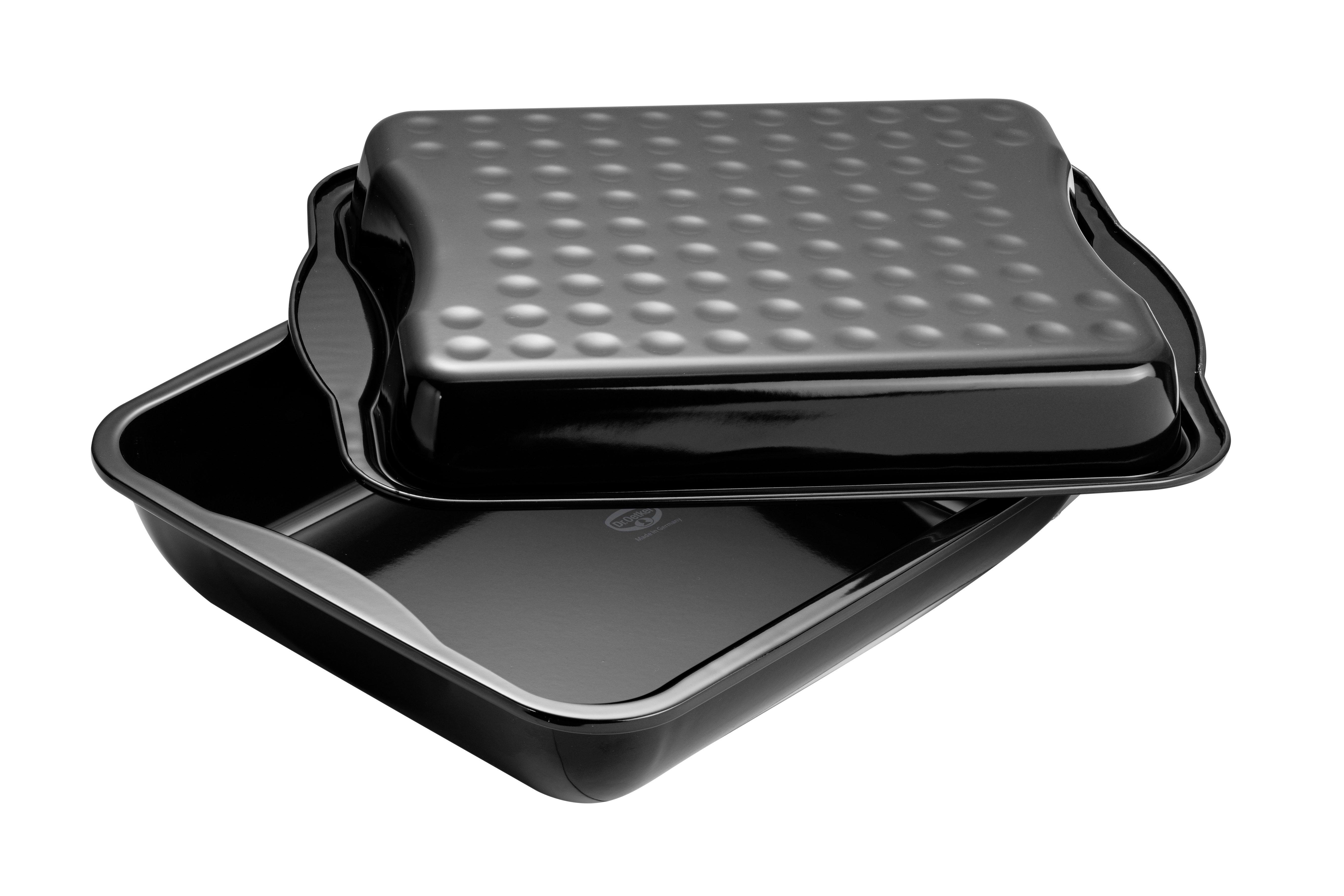 Dr. Oetker "Back-Idee Kreativ" Xxl Roasting Dish Incl. Cover (Set Of 2), Black, 40X34X8 Cm, 7100 Ml - Whole and All