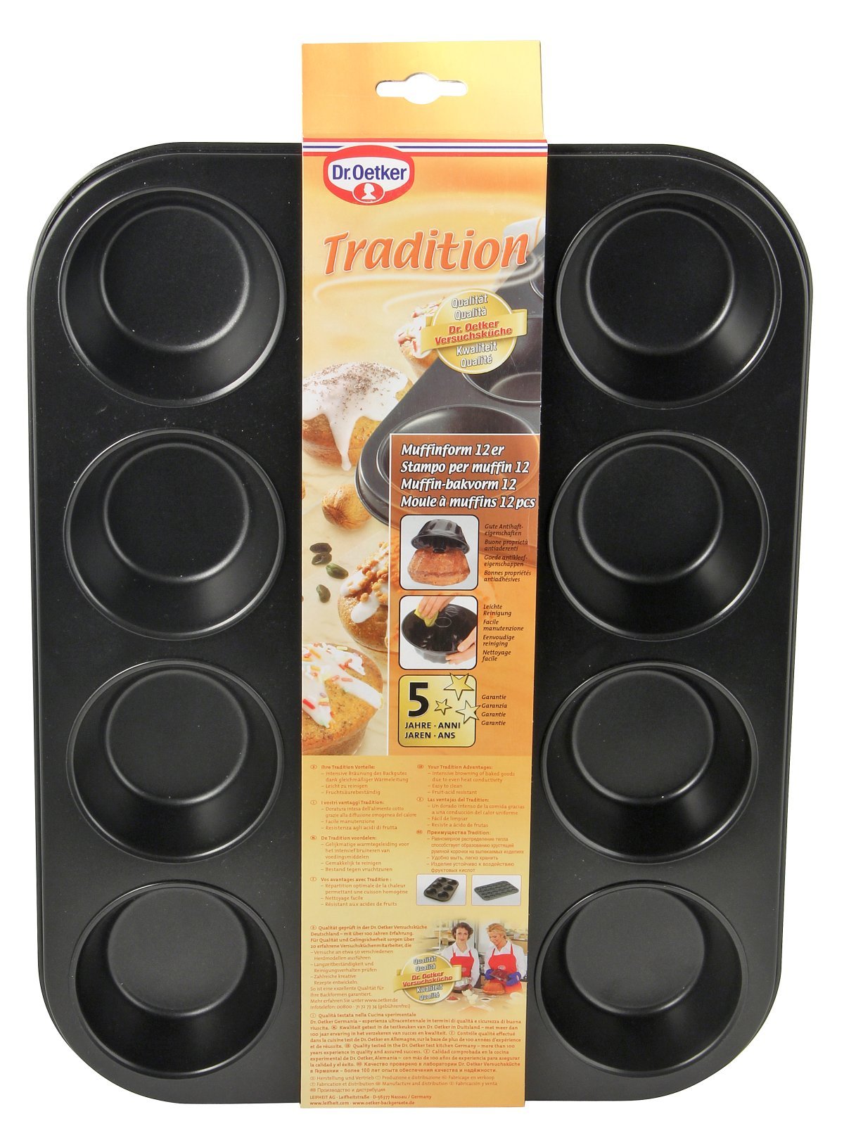Dr.Oetker "Tradition" Muffin Tin 12 Cups, Black