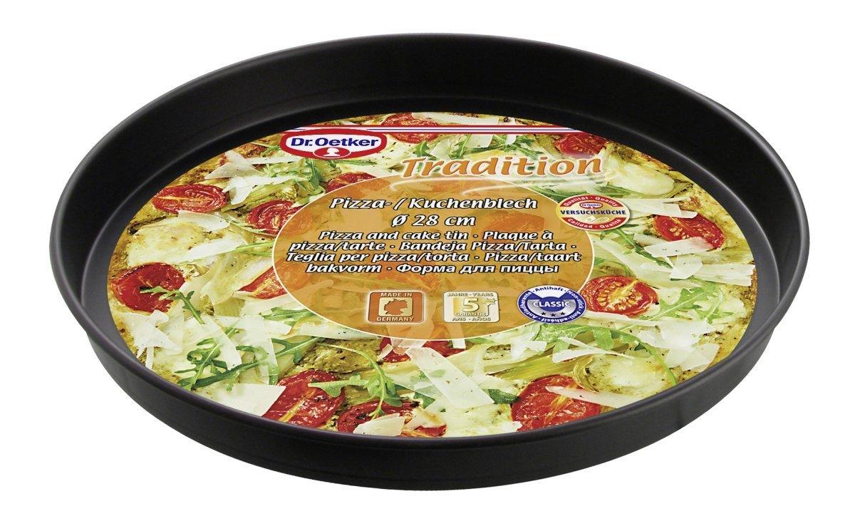 Dr. Oetker "Tradition" Pizza-/ Baking Tray, Black, Steel, 28X3 cm - Whole and All