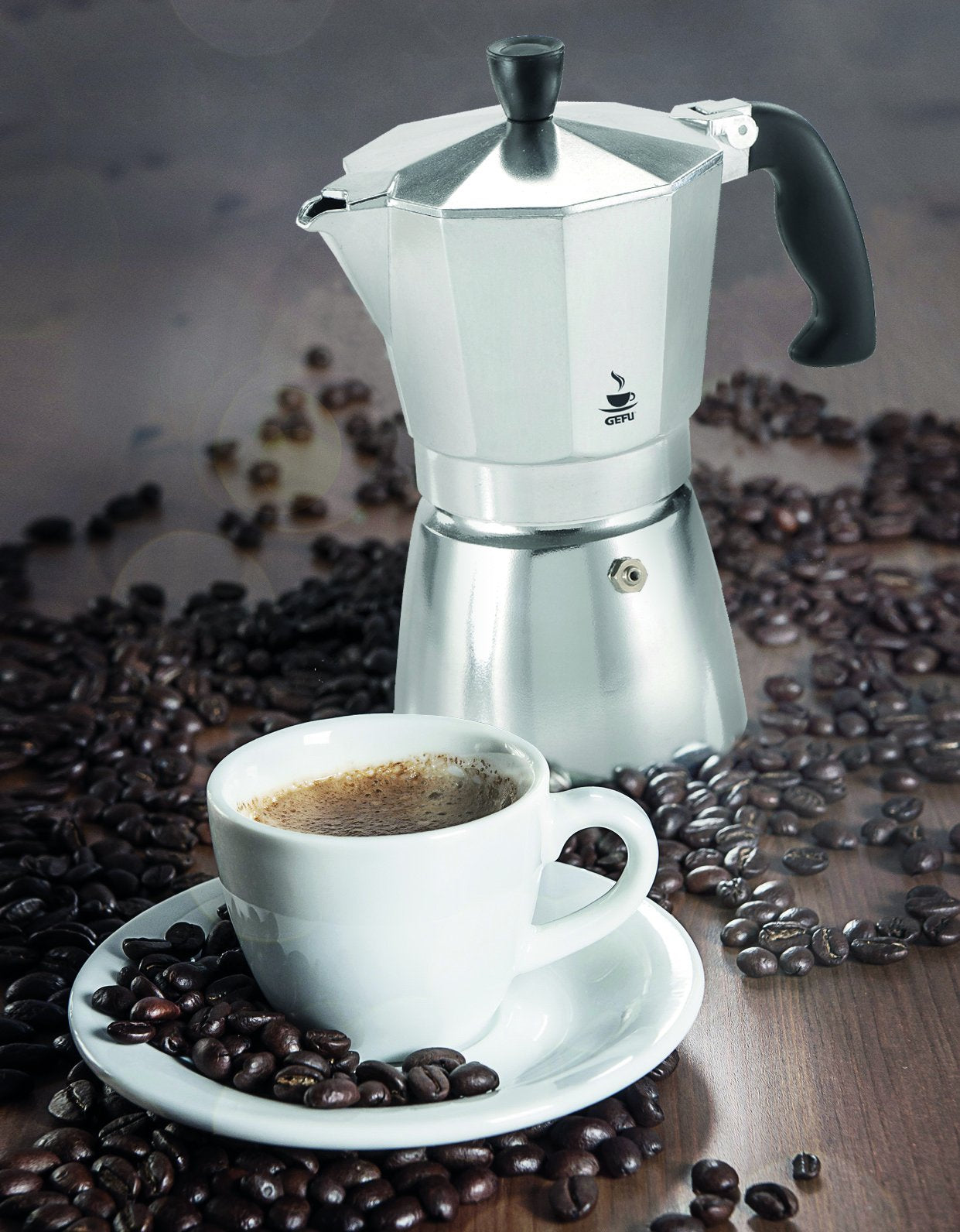 GEFU Espresso Maker Lucino, 3 Cups - Whole and All
