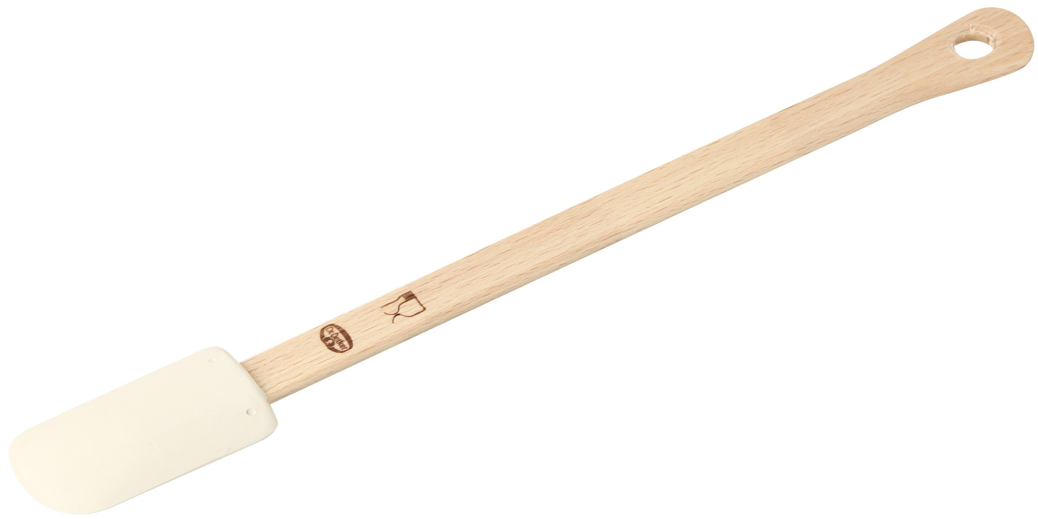 Dr. Oetker Dough Scraper With Wooden Handle, White, 25X2.8 Cm - Whole and All