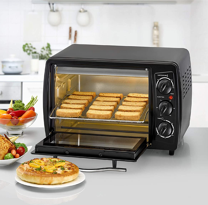 Black+Decker Double Glass Multifunction Toaster Oven With Rotisserie For Toasting, 19L
