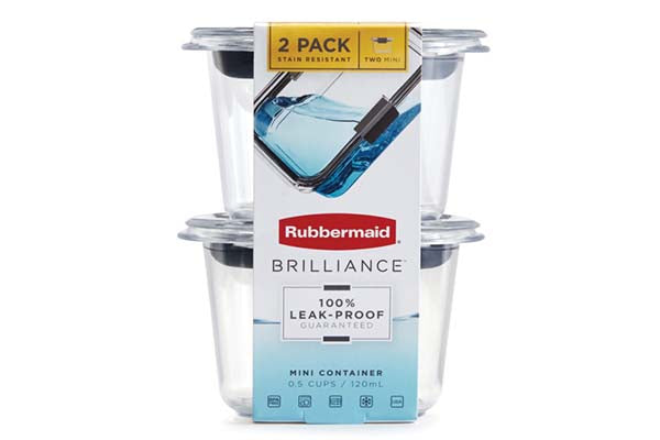 Rubbermaid Brilliance Food Storage Containers, 118ml (2 Pack)