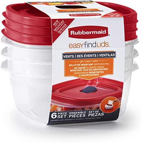 Rubbermaid Easy Find Lids Food Storage Container, (2) 710 ml, (1) 1.2 (3 Pack) - Whole and All