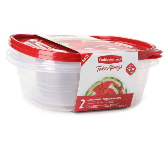 2 Packs Rubbermaid Take Alongs 1.1 Gal Large Rectangles Containers