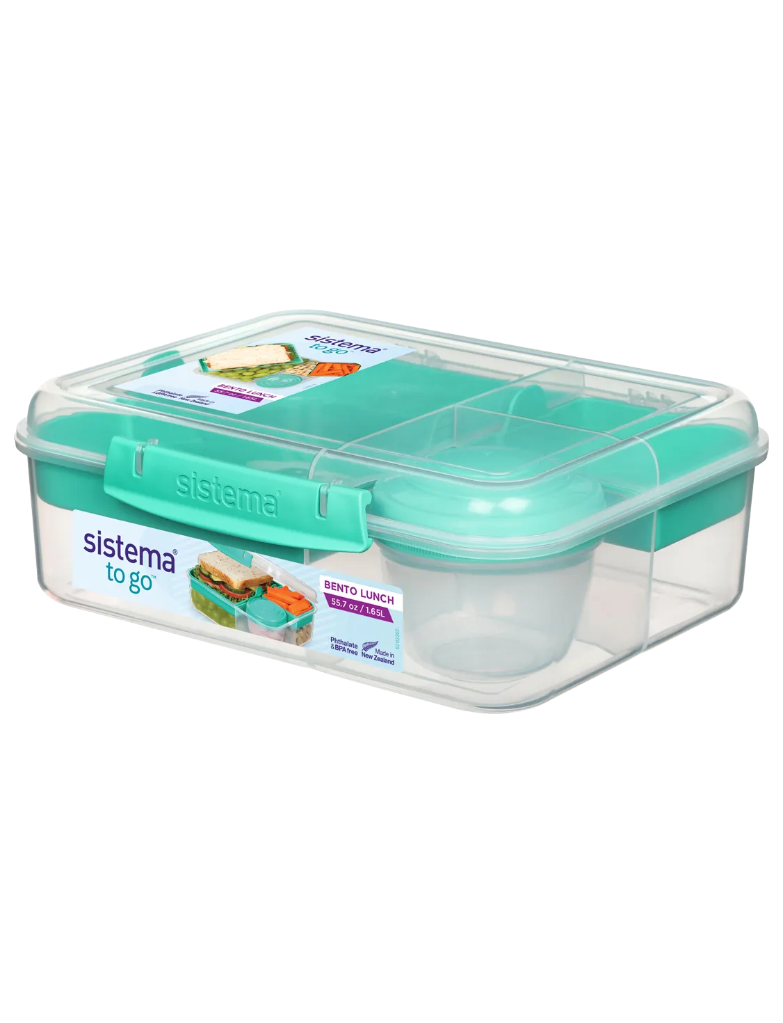 Sistema To-Go 1.63L Salad & Sandwich Plastic Food Storage Container 