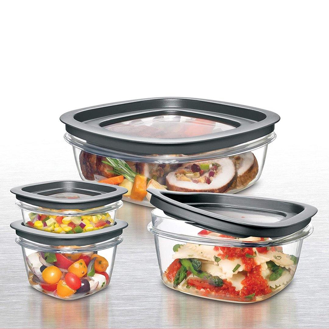Rubbermaid Premier Easy Find Lids Food Storage Containers, 14 Cup, Gray