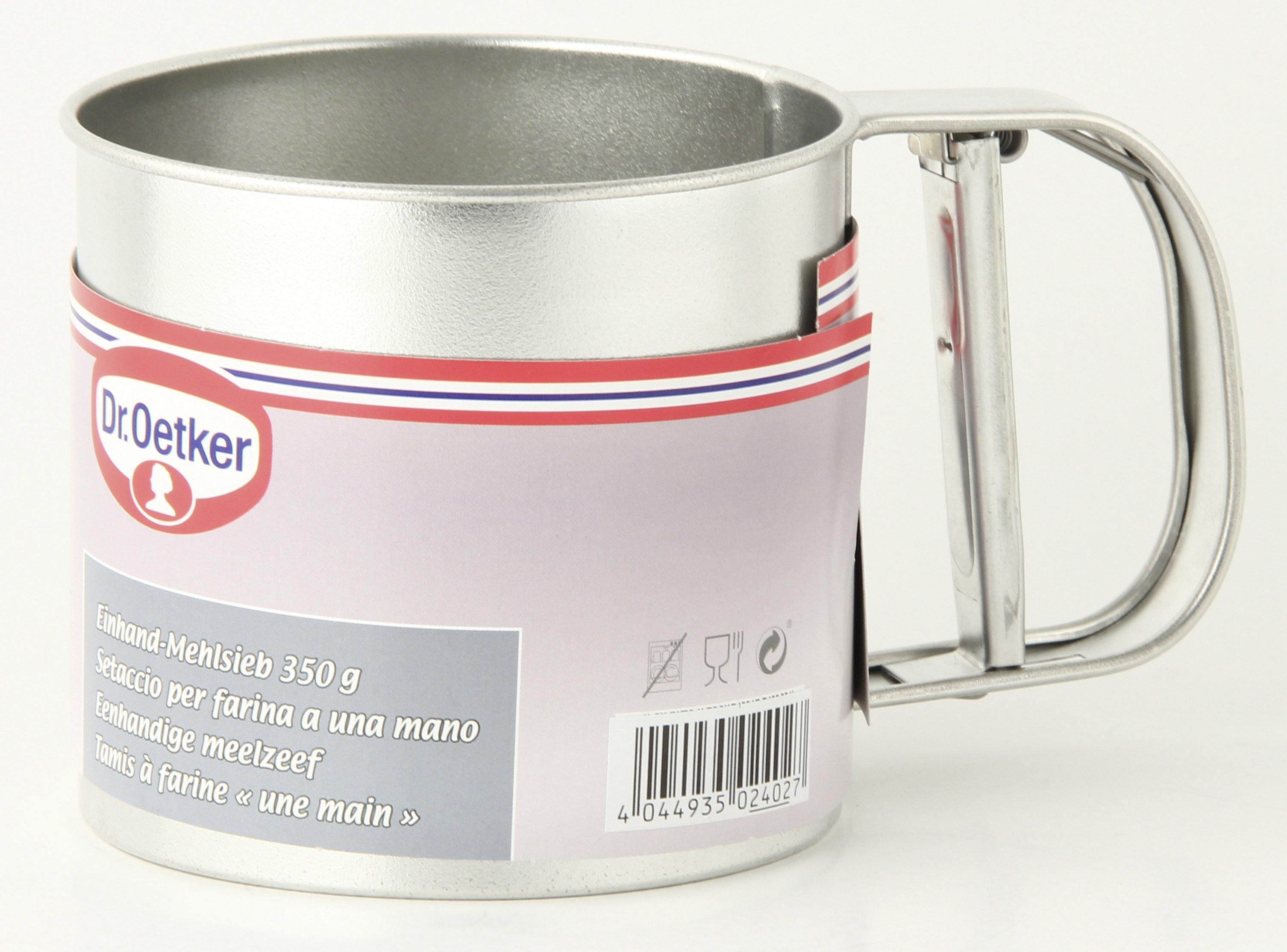Dr. Oetker One-Hand Flour Sifter Metal 350G, Silver, 10.5X9.5 Cm - Whole and All