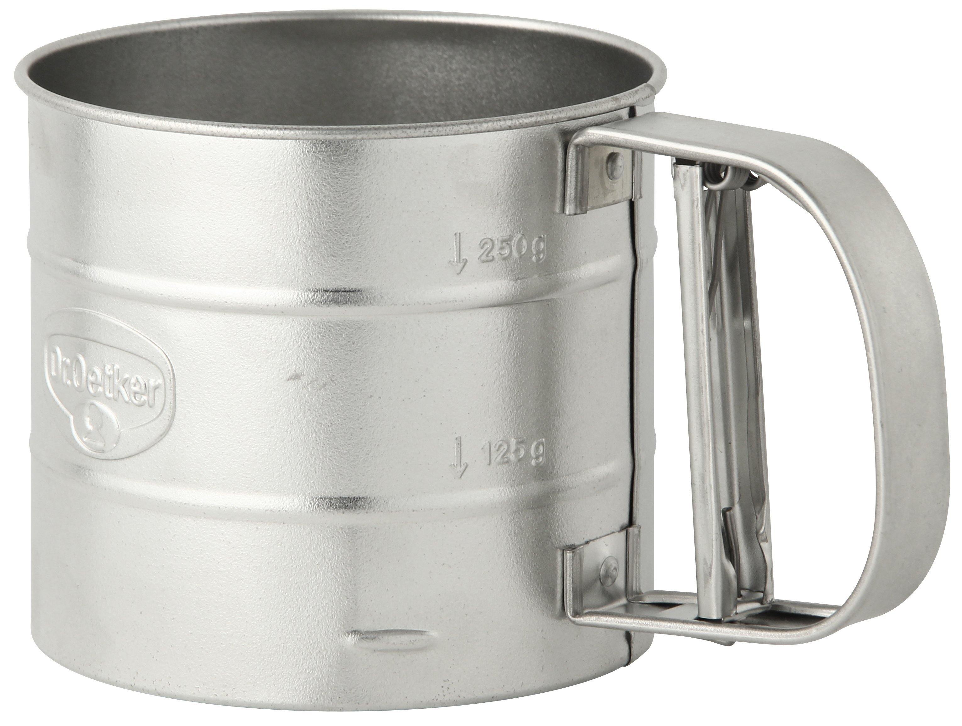 Dr. Oetker One-Hand Flour Sifter Metal 350G, Silver, 10.5X9.5 Cm - Whole and All