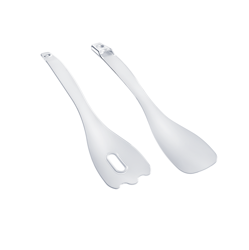 Metaltex As Translucid 2-In-1 Serving Set And Tongs, Carded, 28 Cm