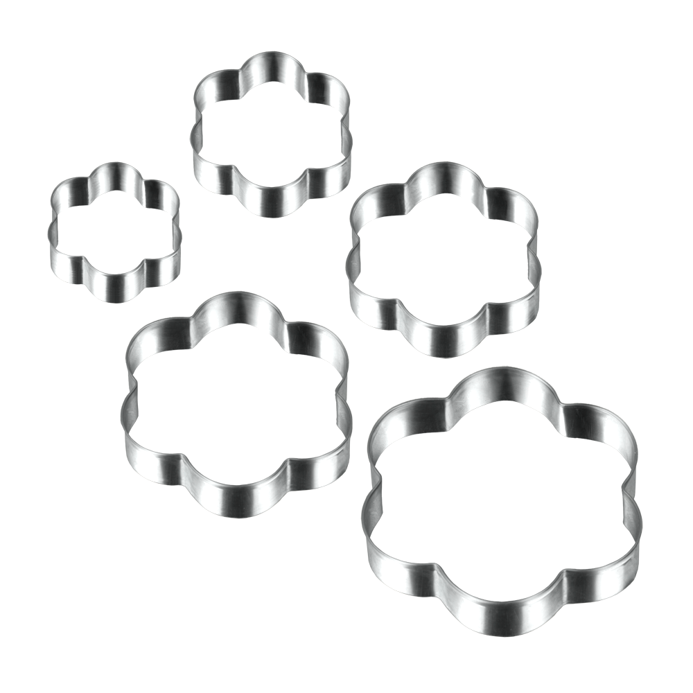 Metaltex Stainless Steel Set Of Cookie / Bread Cutters ''Flower Shape'', Blistercard, 4 / 5 / 6 / 7 / 8 Cm