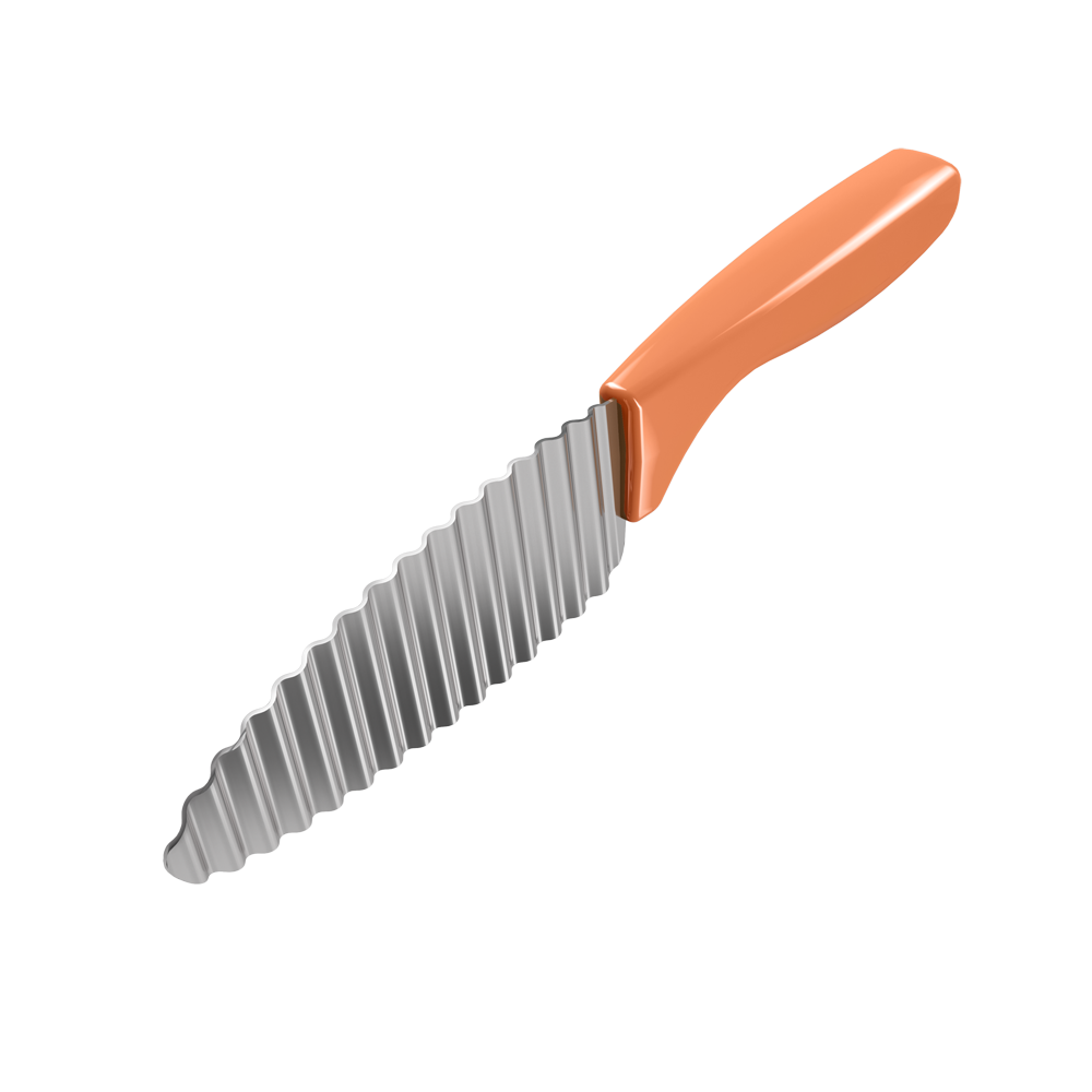 Metaltex Stainless Steel Blade Pp Handle Crinkle Cut Knife, Carded, 22 Cm