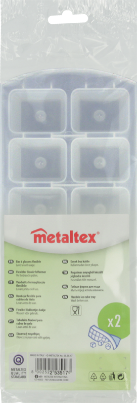 Metaltex Ice Cube Tray, Bolybag With Header, 22X9X3 Cm (Set Of 2)