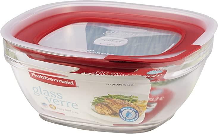Rubbermaid Square Glass Food Storage Container, 1.8 L - Whole and All