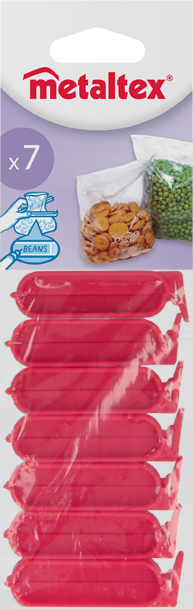 Metaltex Plastic Preserving Bag Clips, Polybag With Header , 6 Cm (Set Of 7)