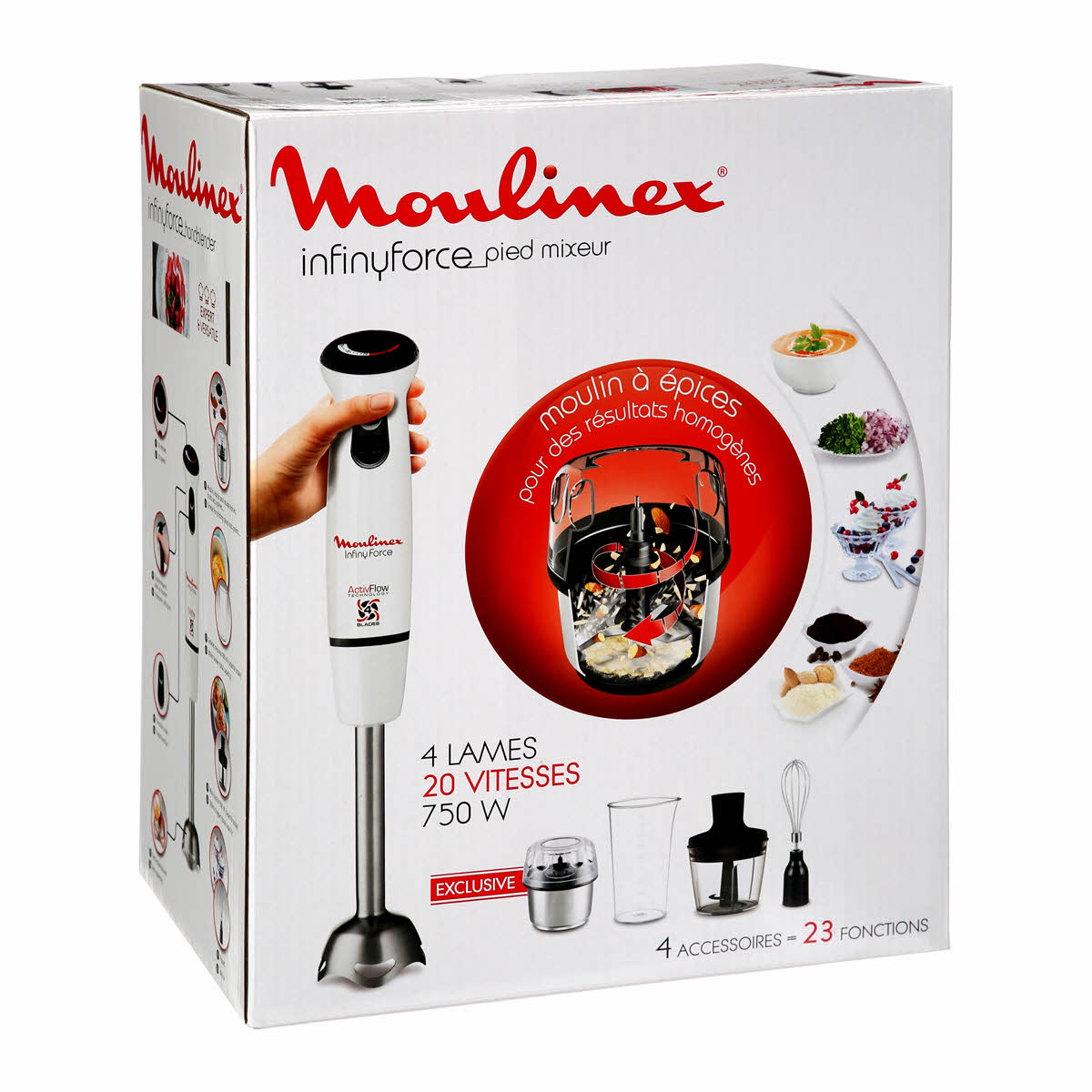 Moulinex Hand Blender 750w, Steel Shaft, Big + Smal
