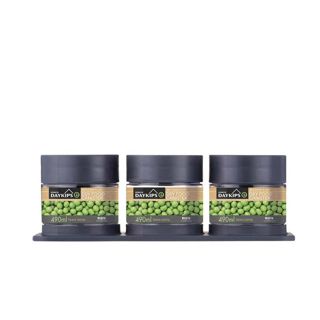 Komax Daykips Econo Dry Food Canister With Tray, (Set Of 3) - Whole and All
