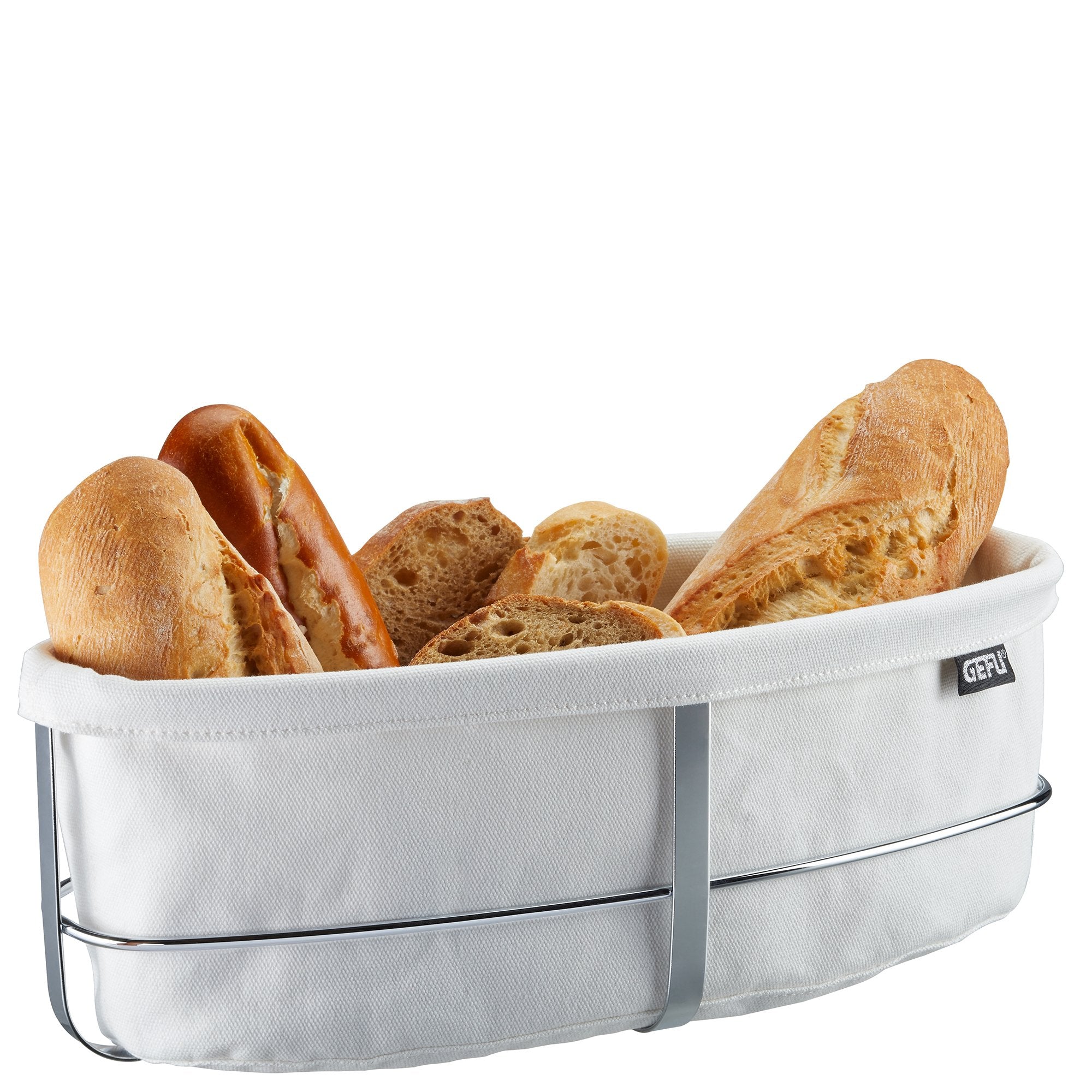 GEFU Bread Basket Brunch, Oval White - Whole and All