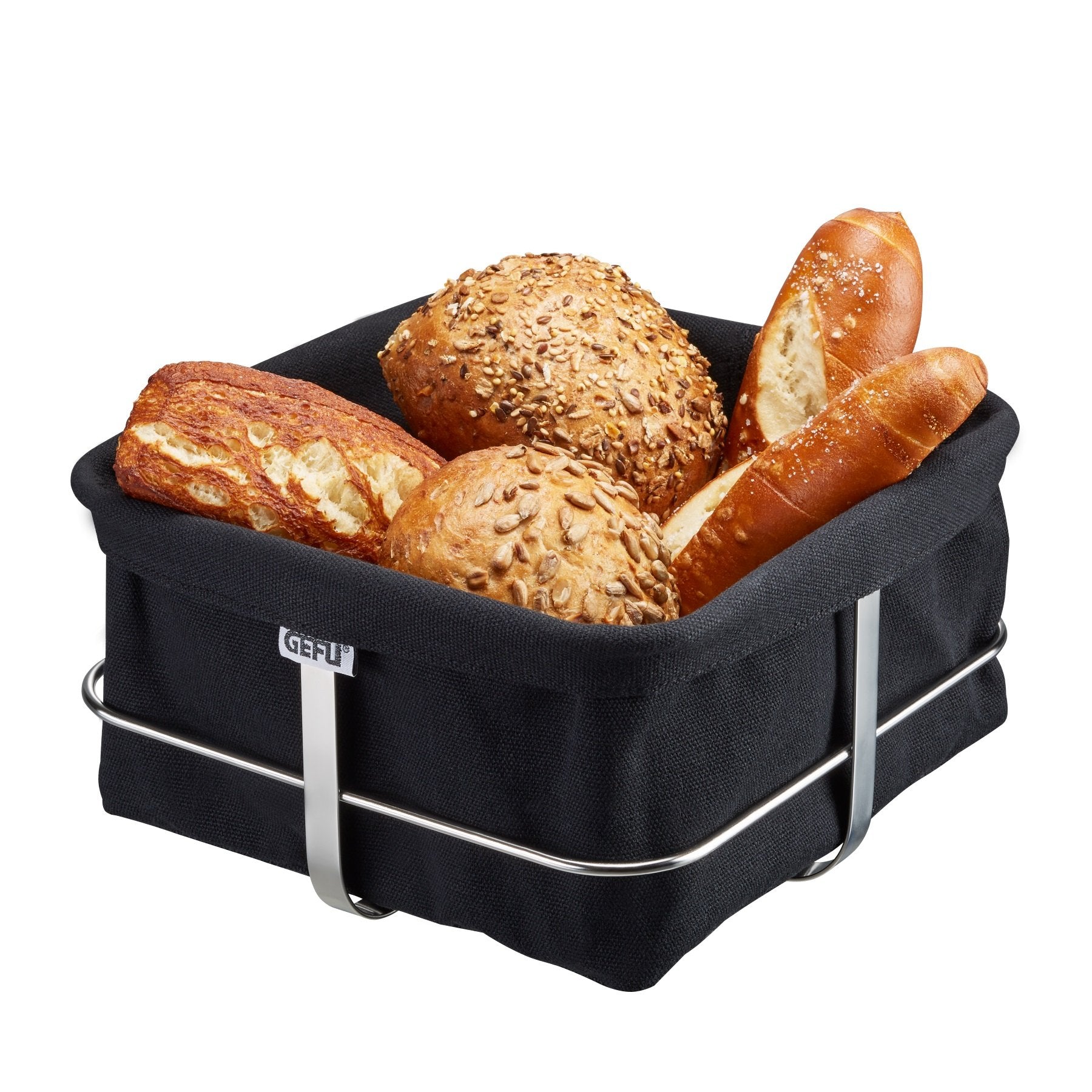 GEFU Bread Basket Brunch, Angular, Black - Whole and All
