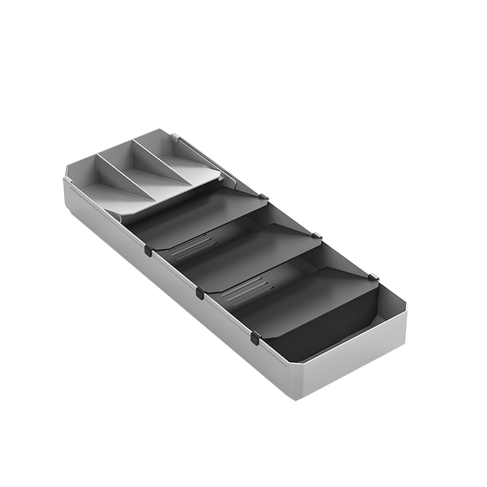 حامل أدوات مائدة بلاتيك قابل للتعديل من ميتالتكس ، صندوق مطبوع ، 40/49 × 15 × 6 سم