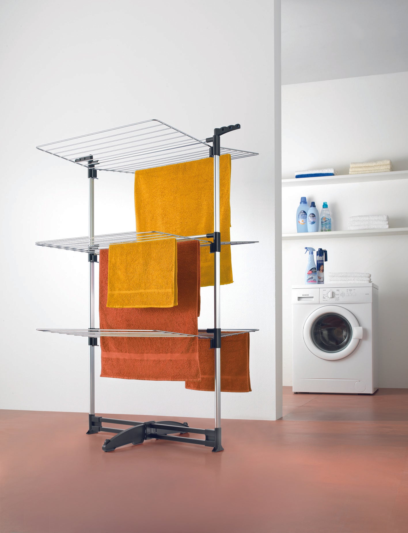 Metaltex Epotherm Coating Grids Aluminium Frame Tower Laundry Dryer With Easy Access, 78X68X137 Cm