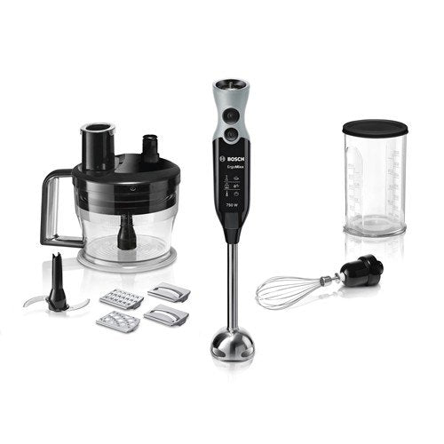 Bosch Hand Blender (750W ) with Whisker and Food Processor Attachments (Black)