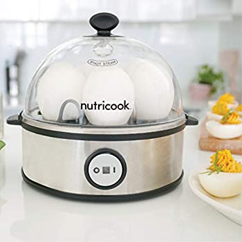 Nutricook Rapid Egg Cooker, Auto-Shut Off, 360 Watts, Silver - Whole and All