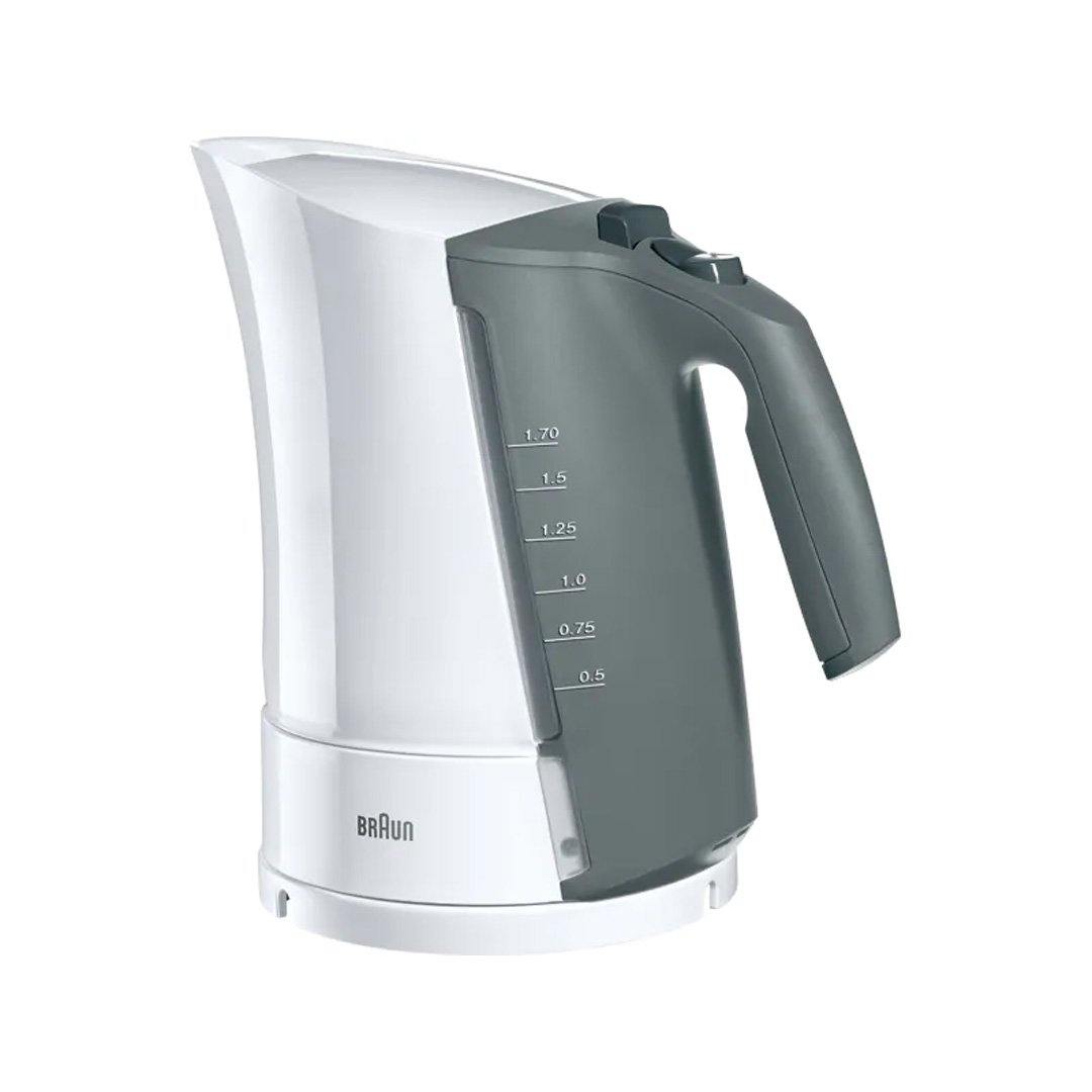 Braun Electric Cordless Water Tea Kettle, 220V, 1.7 L (Grey/White) - Whole and All