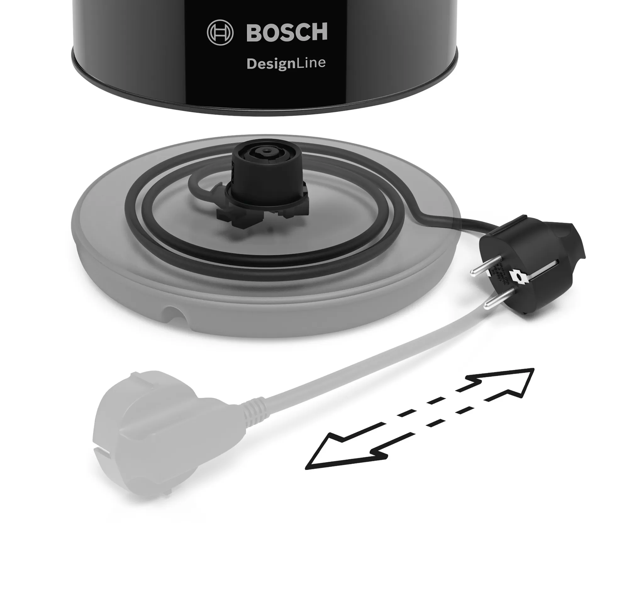 Bosch Water Kettle 1.7Lit 2400W Black - Whole and All