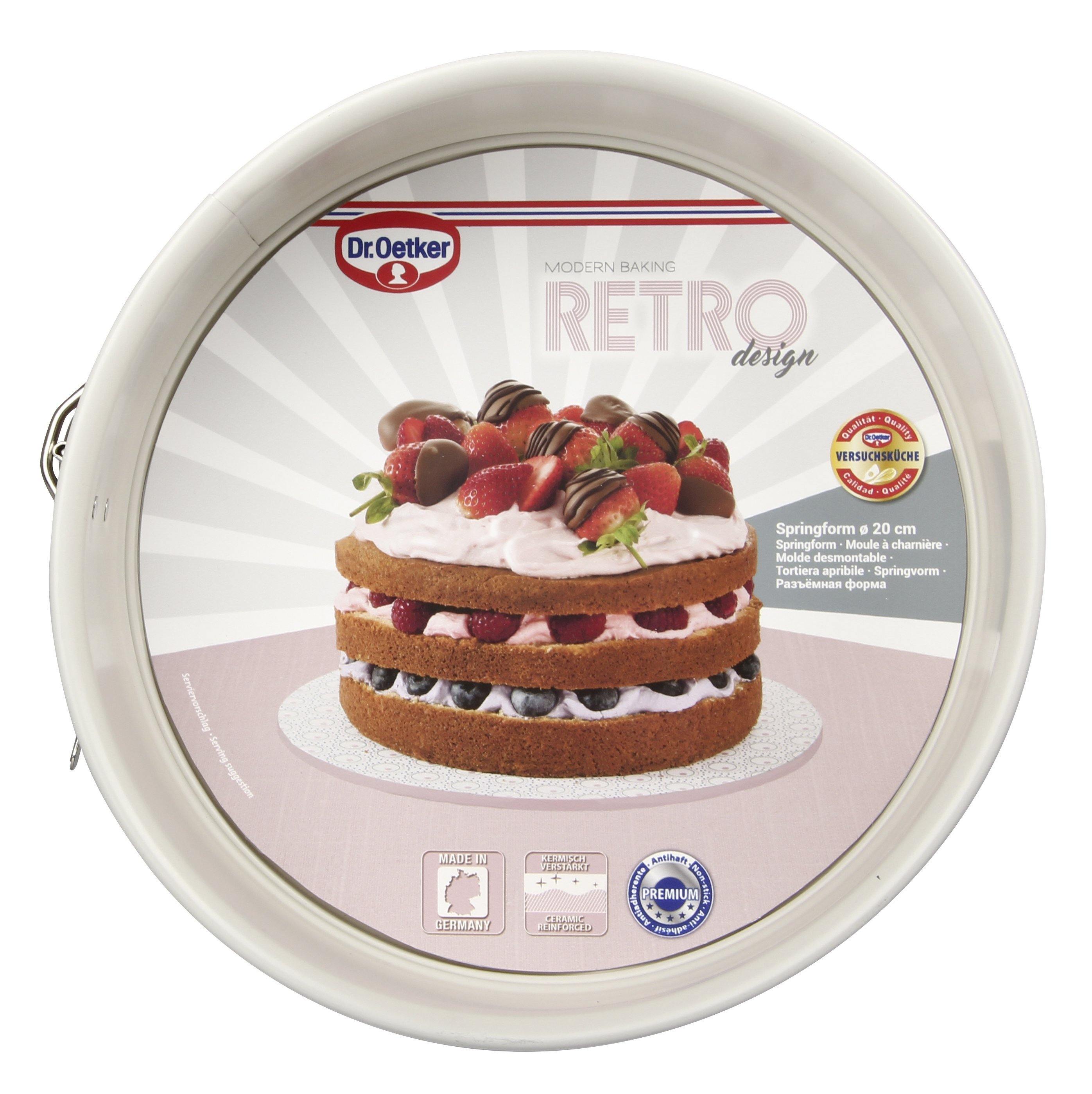 Dr. Oetker "Retro" Springform Steel Plate With Ceramic Reinforced Non-Stick Coating, Rose/CrÃ¨me, 20X7 Cm - Whole and All