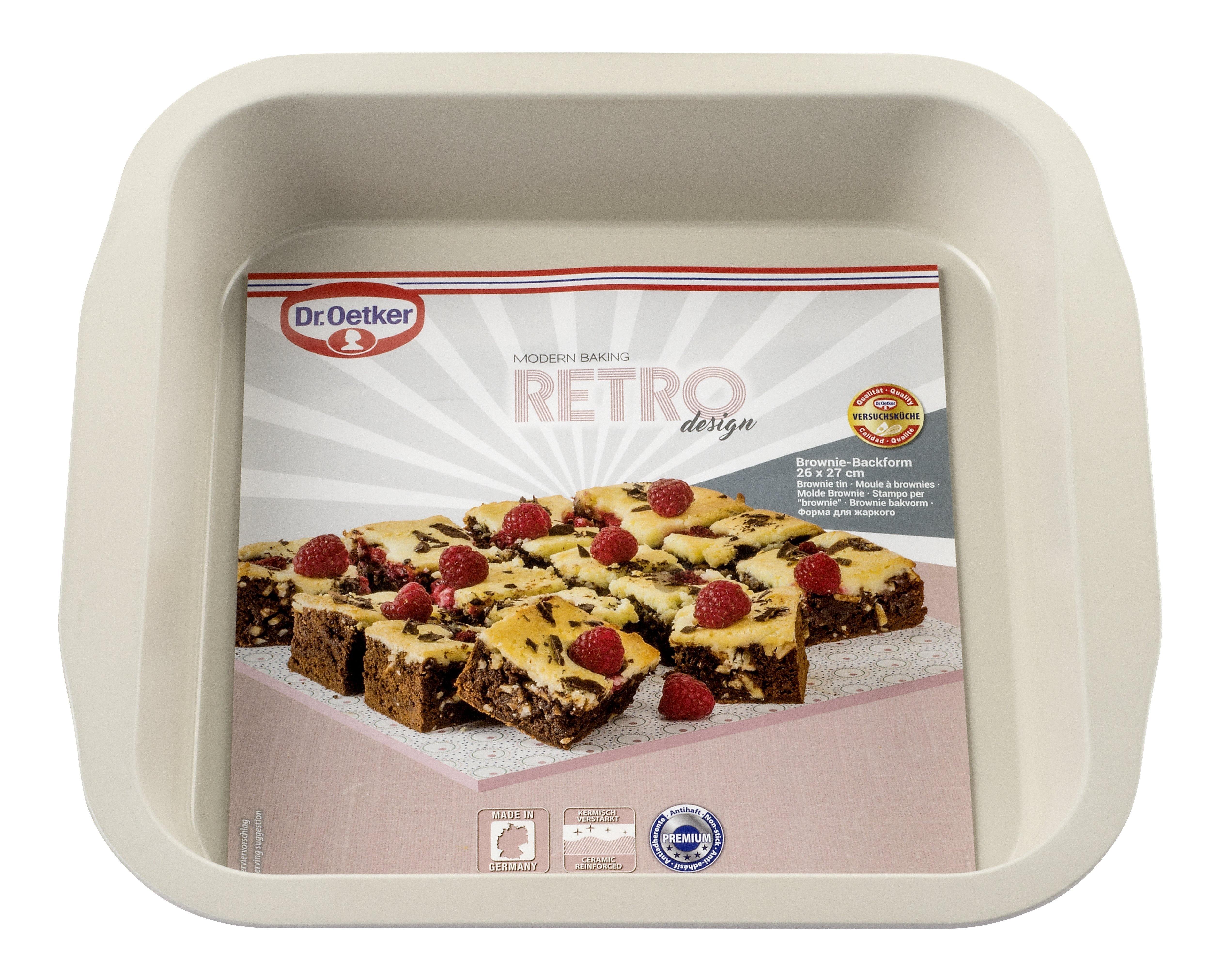 Dr. Oetker "Retro" Brownie Tin, Rose/CrÃ¨me, 28X26X5 Cm - Whole and All