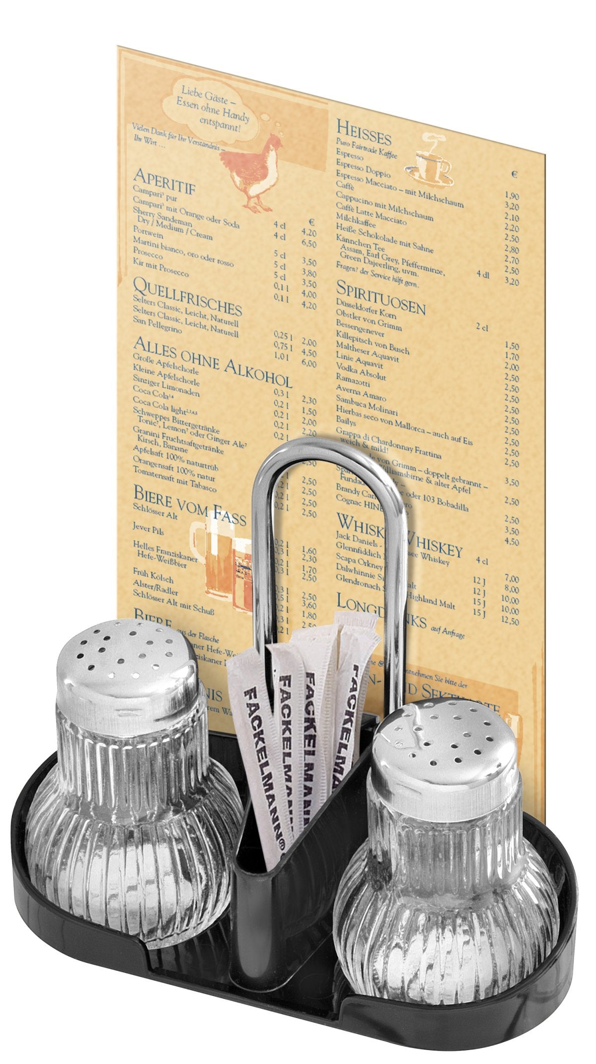 Fackelmann Salt & Pepper Shakers With Toothpicks & Napkins holder
