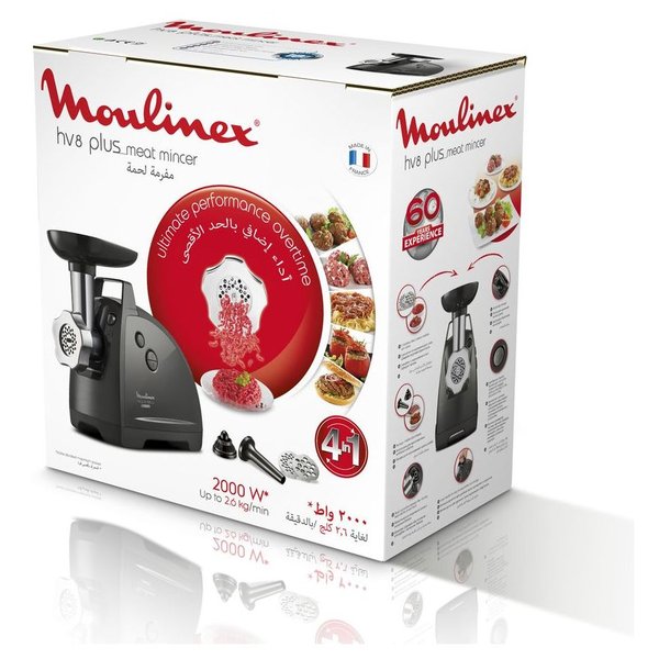 Moulinex Meat Mincer, 3 Grids, 2.6Kg, 2000W (Black)