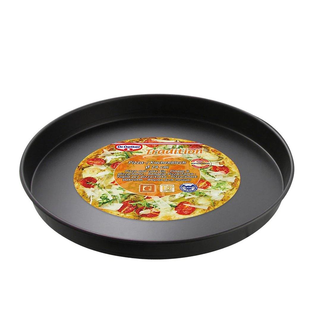 Dr. Oetker "Tradition" Pizza-/ Baking Tray, Black, Steel, 24X3 cm - Whole and All