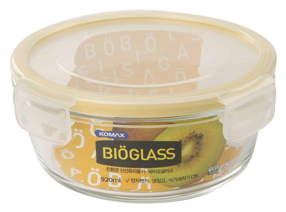 Komax Bioglass Round Food Storage Container, 920 ml