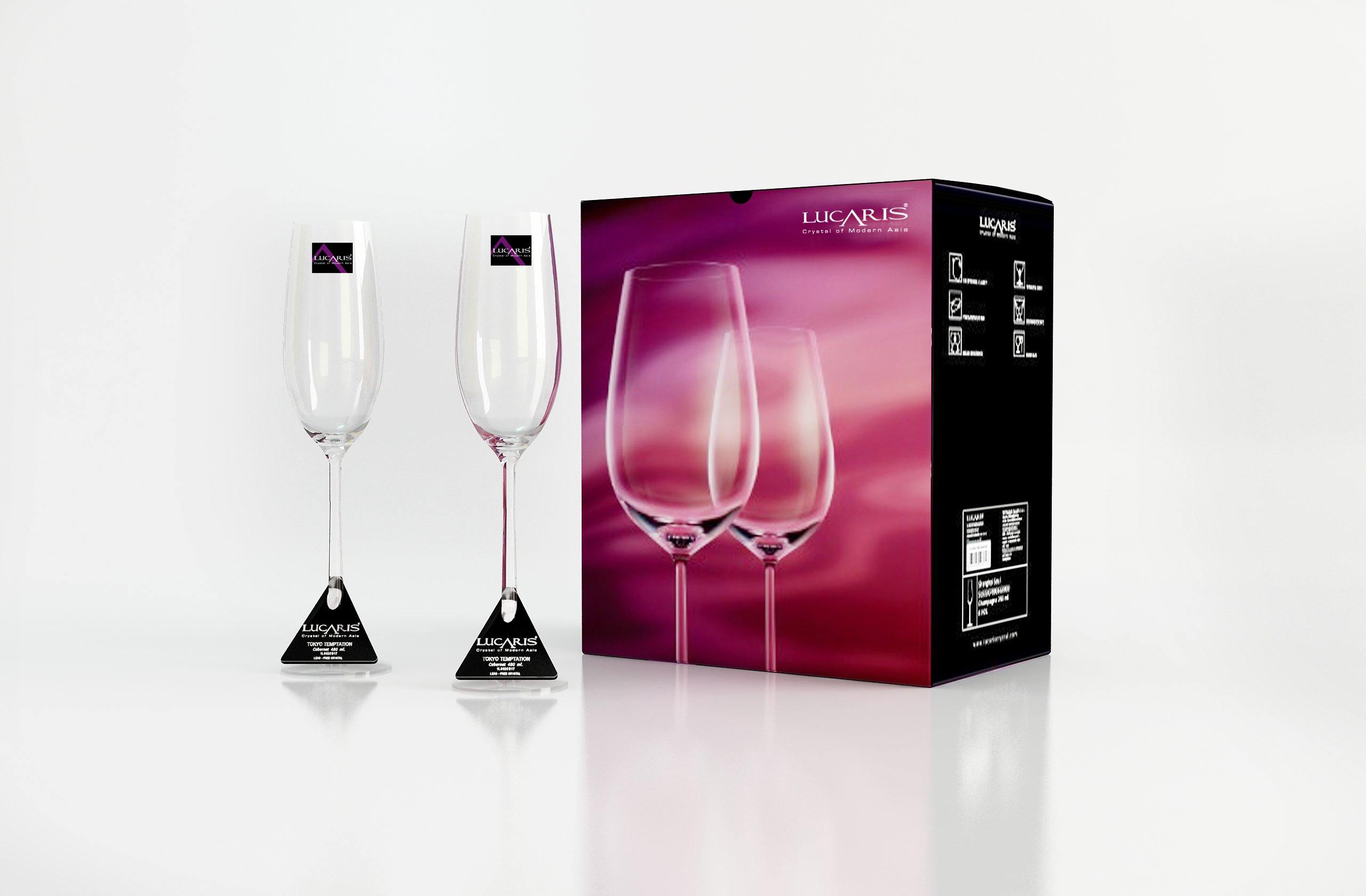 Lucaris Crystal Shanghai Champagne - Set Of 6 Pcs - Whole and All