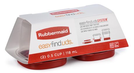 Rubbermaid EasyFindLids Food Storage Container, 118ml (2 Pack)