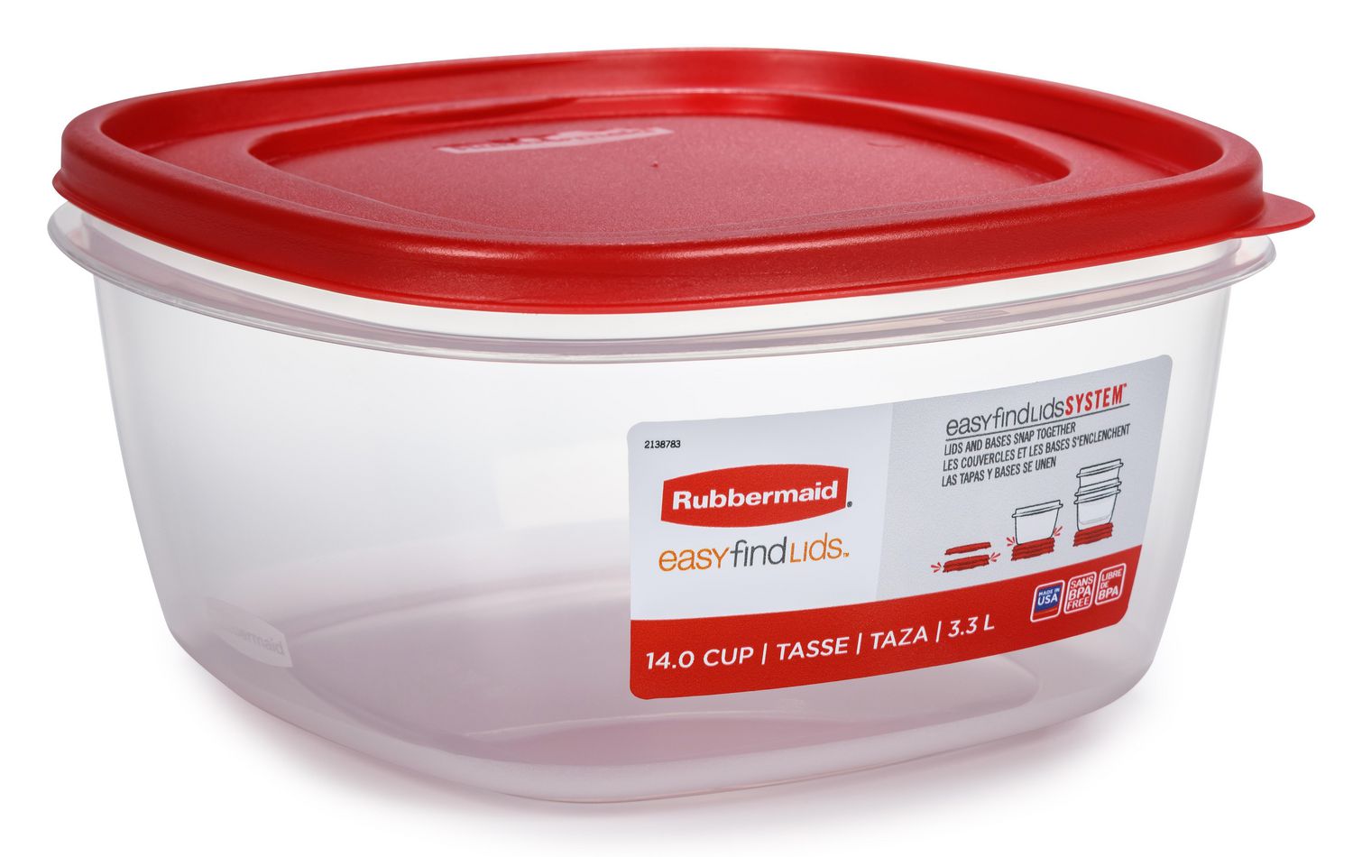 Rubbermaid EasyFindLids Food Storage Container, 3.3L