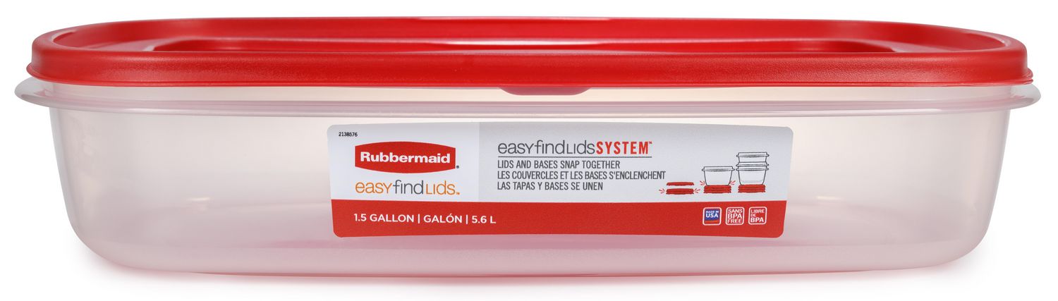 Rubbermaid EasyFindLidsâ„¢ Rectangle Food Storage Container, 5.6 L