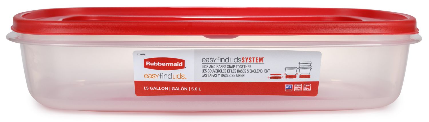 Rubbermaid EasyFindLids Rectangle Food Storage Container, 5.6L