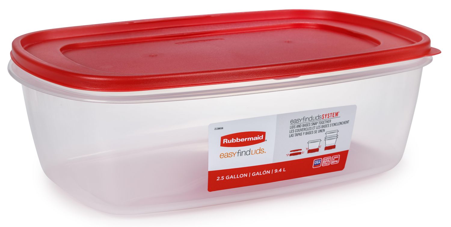 Rubbermaid Easy Find Lids Food Storage Container, 4.8 Cup Divided, Racer  Red 