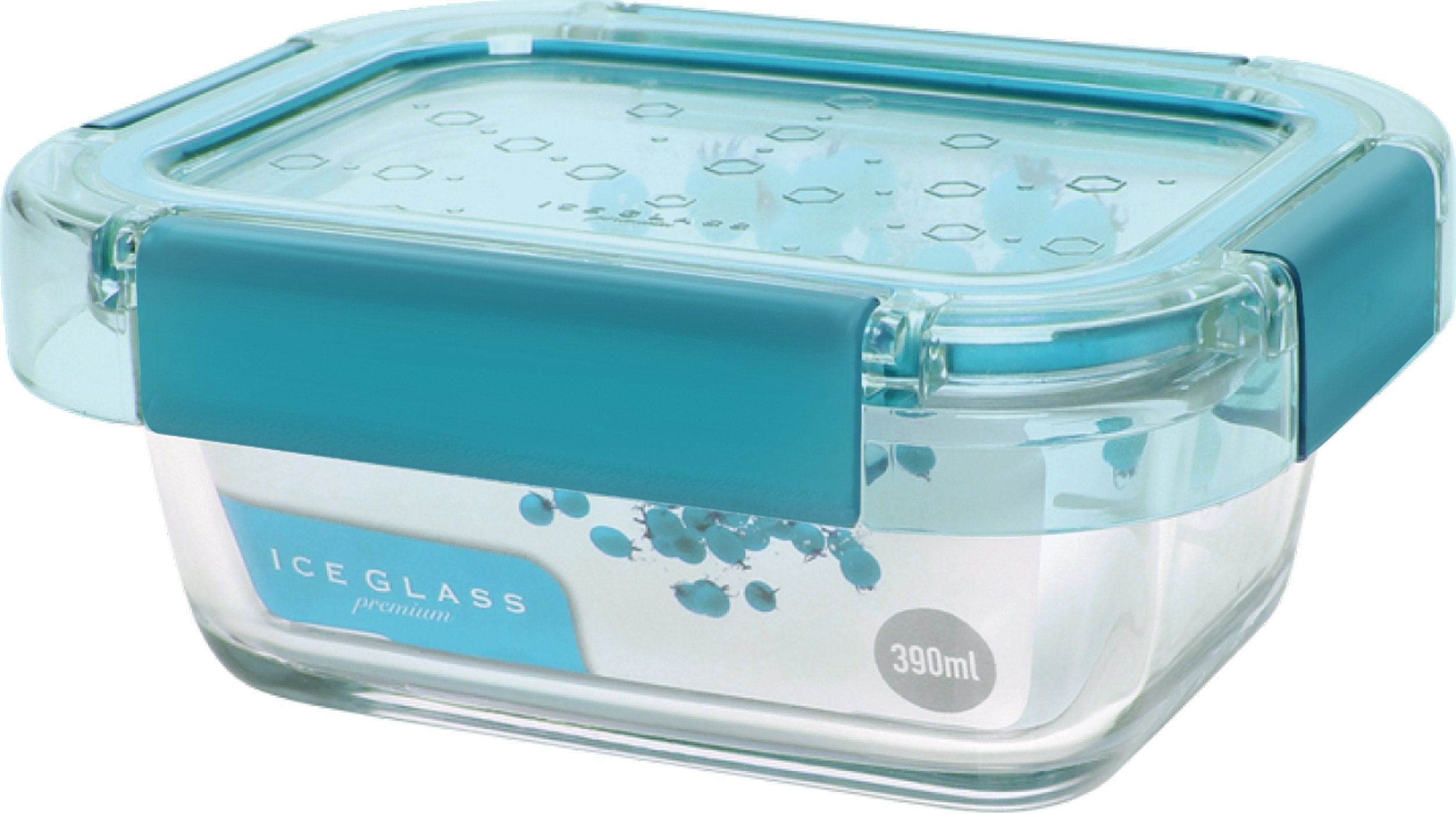 Komax Ice Glass Premium Rectangular Food Storage Container, 385 ml (Mint)