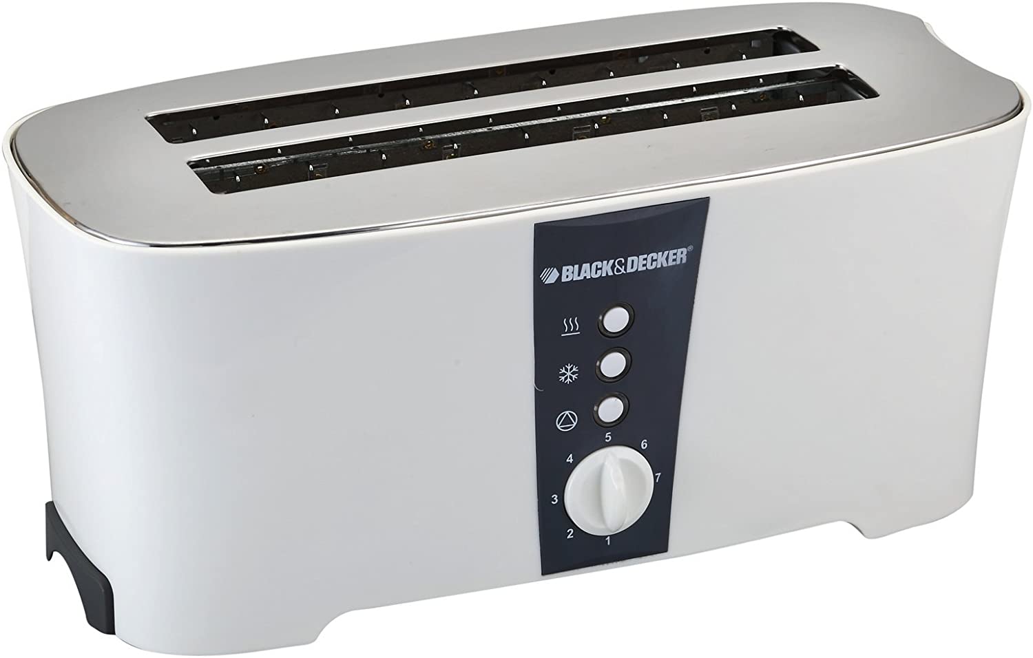 Black+Decker Et124-B5 4 Slice Long Cool Touch Toaster (White/Metal)