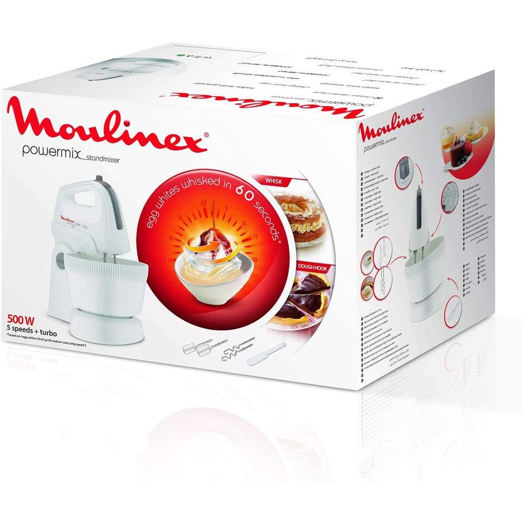 Moulinex Powermix Hand Mixer With Rotating Bowl, 3.3 L, 500W (White) - Whole and All