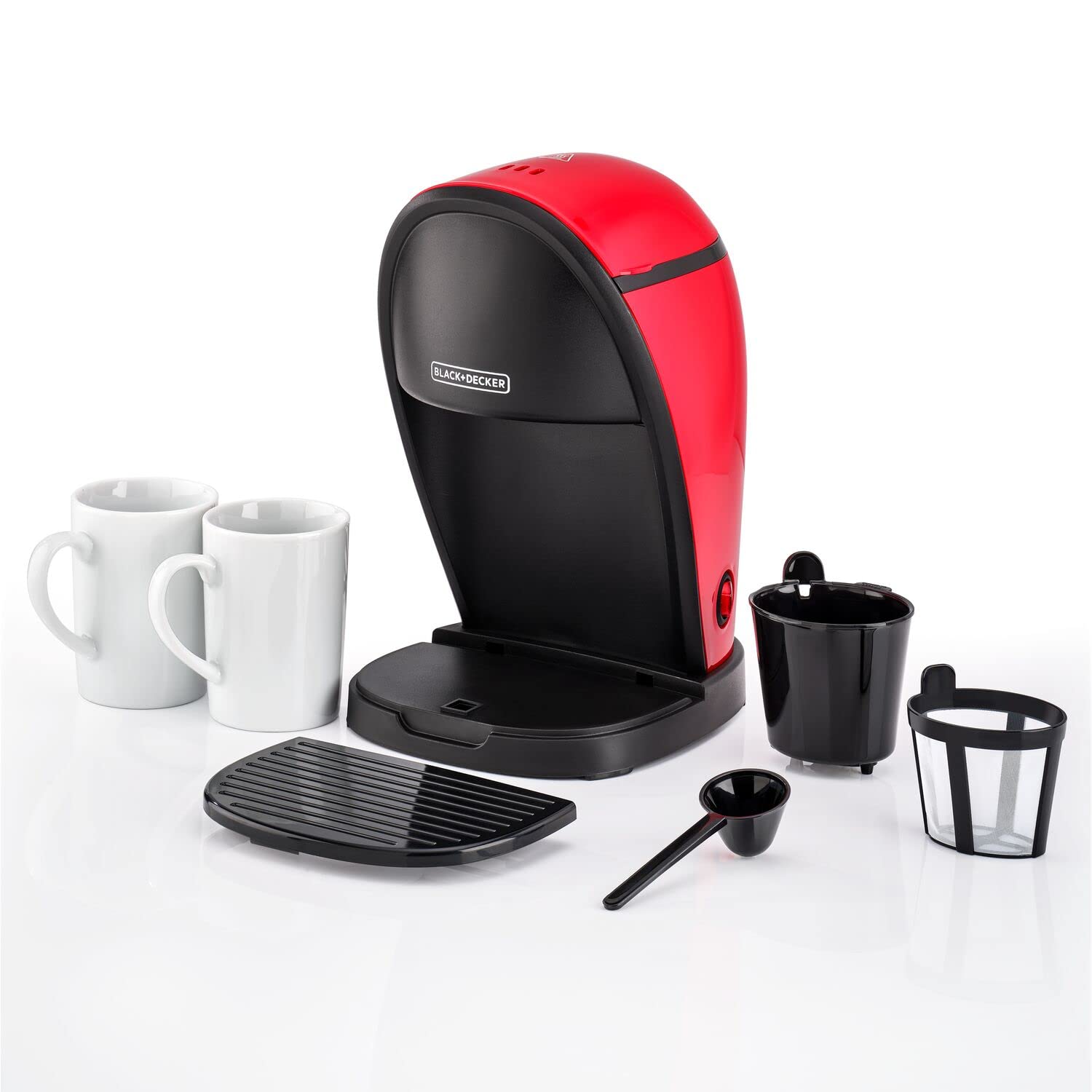 Black+Decker 450W 2 Cups Coffee Maker Machine 250ml Red