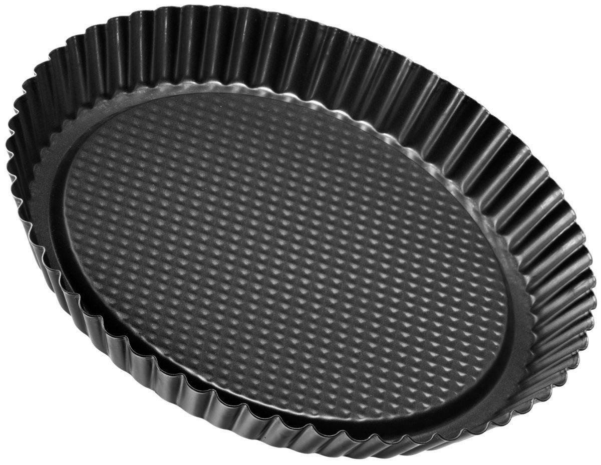 Zenker  "Black/Metallic" Non-Stick Carbon Steel Flan, Tart Pan, 28X3.5 cm - Whole and All