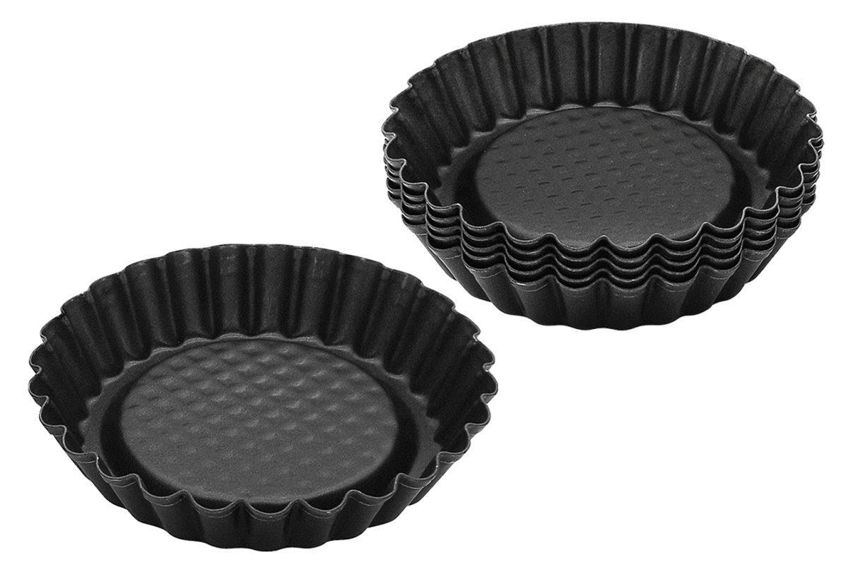 Zenker  "Black/Metallic" Mini Tart Pans (Set Of 6), 10.5X2 cm - Whole and All