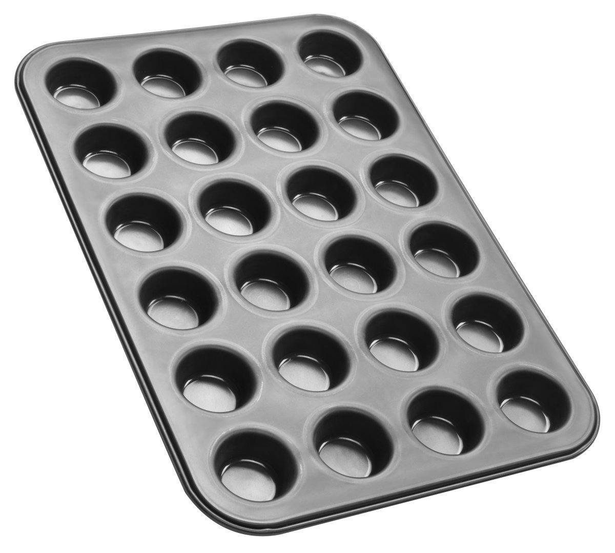 Zenker  "Black/Metallic" Mini-Muffin Tin For 24 Muffins, 38.5X26.5X2 cm - Whole and All
