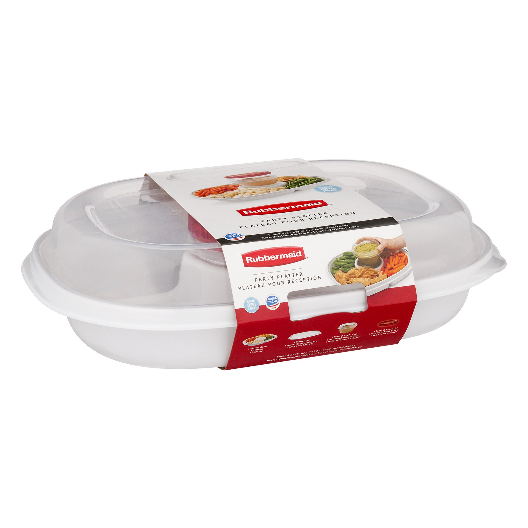 Rubbermaid Dedicated Storage Party Platter, 2.3L