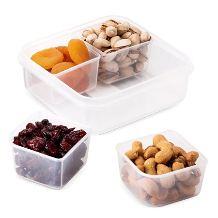 Komax Biokips Square Food Storage Container With Separator, 700 ml - Whole and All